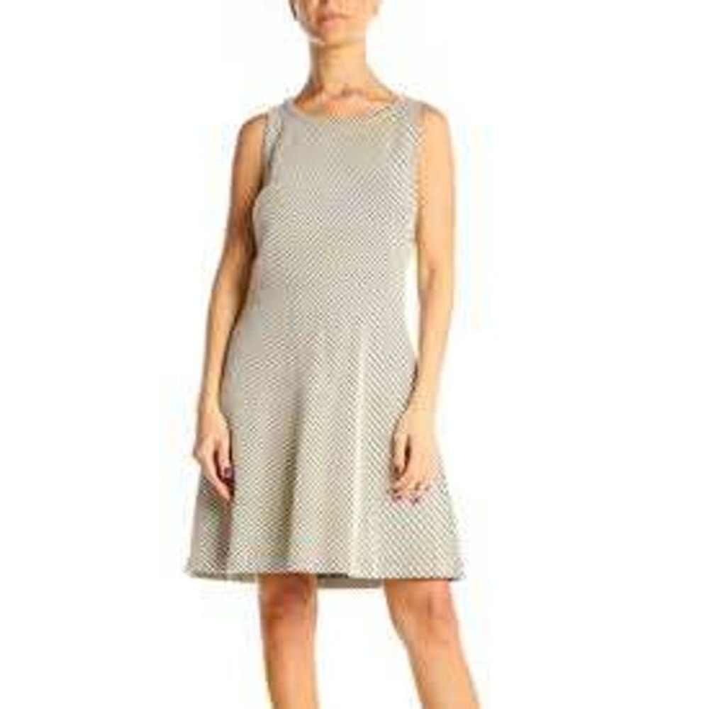 LOFT Sleeveless Dress Fit & Flare Striped Career Casual Black White‎ 10